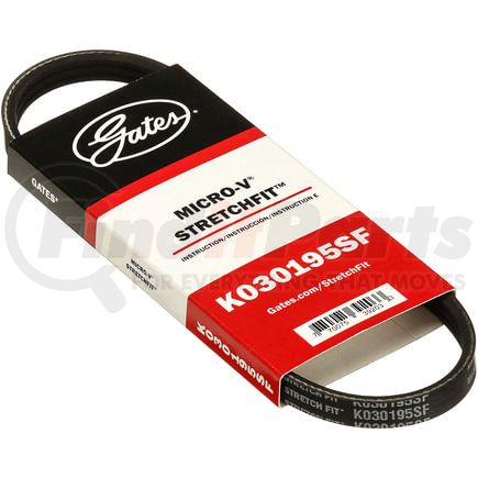 Gates K030195SF Stretch Fit Micro-V Serpentine Drive Belt