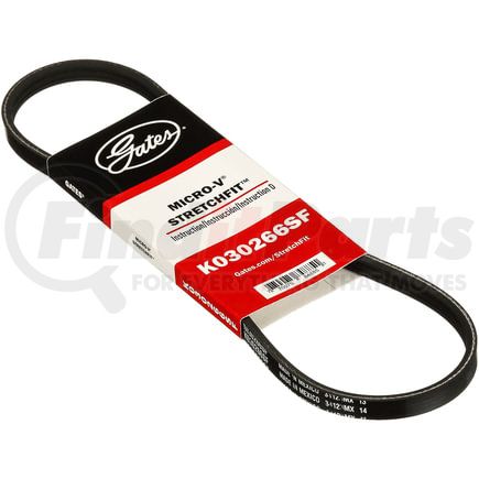 Gates K030266SF Stretch Fit Micro-V Serpentine Drive Belt