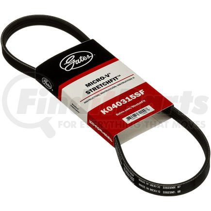 Gates K040315SF Stretch Fit Micro-V Serpentine Drive Belt