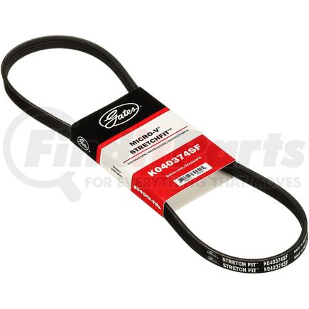 Gates K040374SF Stretch Fit Micro-V Serpentine Drive Belt