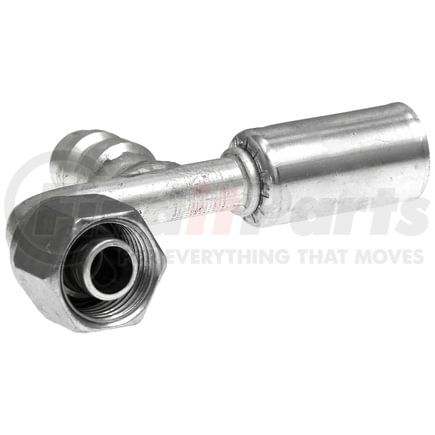 Gates G475890606 Female SAE Tube O-Ring Nut Swivel w/R134a Service Port-90 Bent Tube-Alum.