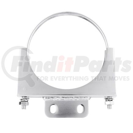 United Pacific 10292 Exhaust Clamp - 6", Chrome Finish, with 1-1/2" x 3-3/8" Plate, for Peterbilt Cab