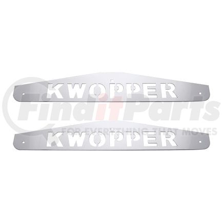 United Pacific 10439P Mud Flap Hanger - Card of 2, Mud Flap Plate, Bottom, 4" x 24", Chrome, Kwopper, Bolt Thru