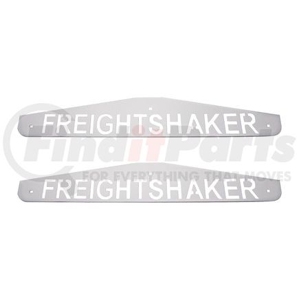 United Pacific 10440P Mud Flap Hanger - Card of 2, Mud Flap Plate, Bottom, 4" x 24", Chrome, Freightshaker, Bolt Thru