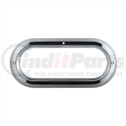 United Pacific 10490 Clearance Light Bezel - Chrome, Plastic, without Visor, for 6" Grommet Mounted Oval Lights