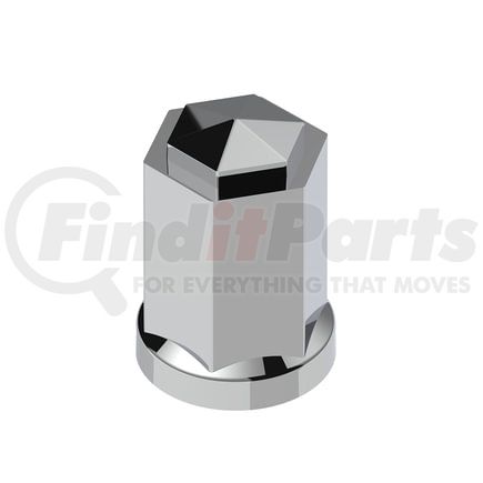 United Pacific 10559B Wheel Lug Nut Cover - 33mm X 3" Tall, Chrome, Plastic, Hexagon Style, Thread-On