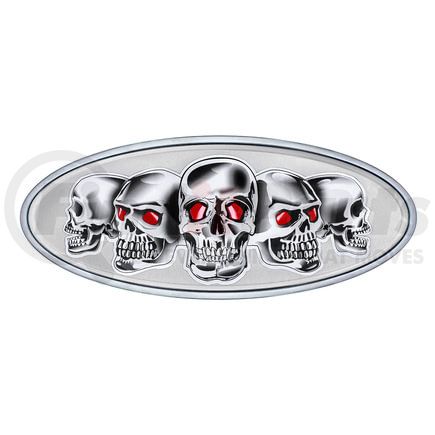 United Pacific 10881 Emblem - Chrome, Die Cast Skull, Silver