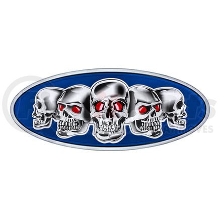 United Pacific 10883 Emblem - Chrome, Die Cast Skull, Blue