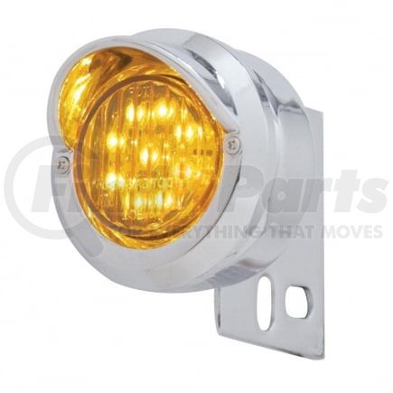 United Pacific 10980 Mud Flap Hanger End Light - 9 LED, with Visor, Amber LED/Amber Lens