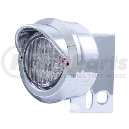 United Pacific 10982 Mud Flap Hanger End Light - 9 LED, with Visor, Amber LED/Clear Lens