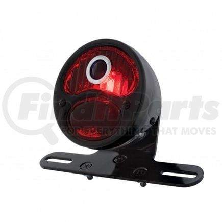 United Pacific 20291 Tail Light - DUO Lamp, Motorcycle, Rear Fender, with Red Glass Lens & Blue Dot