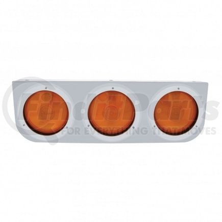 United Pacific 20430 Light Bar - Stainless, with Bracket, Incandescent, Turn Signal Light, Amber Lens, with Bezels