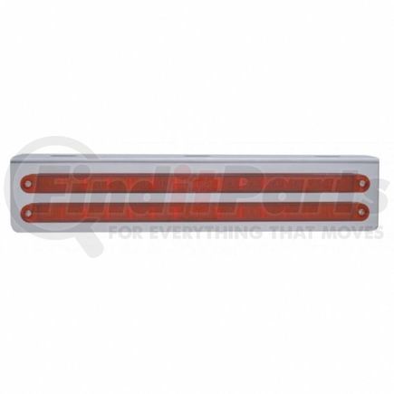 United Pacific 20777 Light Bar - Stainless, with Bracket, Parking/Turn/Clearance Light, Red LED and Lens, Stainless Steel, Dual Row, 14 LED Per Light Bar
