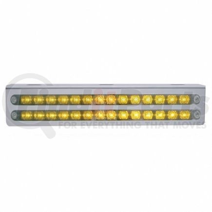 United Pacific 20792 Light Bar - Stainless, with Bracket, Parking/Turn/Clearance Light, Amber LED, Chrome Lens, Stainless Steel, Dual Row, 14 LED Per Light Bar