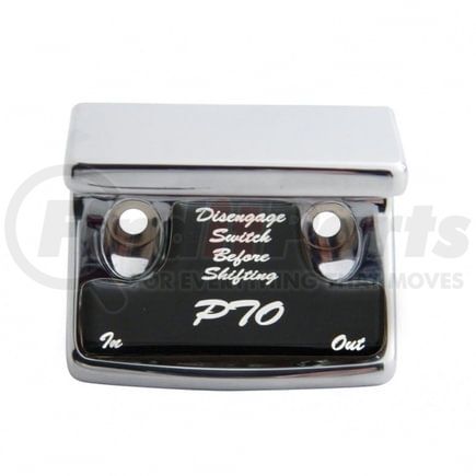 United Pacific 21072 Dash Switch Cover - "PTO" Switch Guard, with Black Sticker, for Freightliner and International