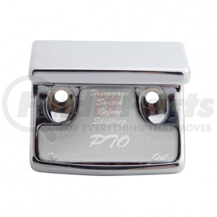 United Pacific 21075 Dash Switch Cover - "PTO" Switch Guard, with Silver Sticker, for Freightliner and International