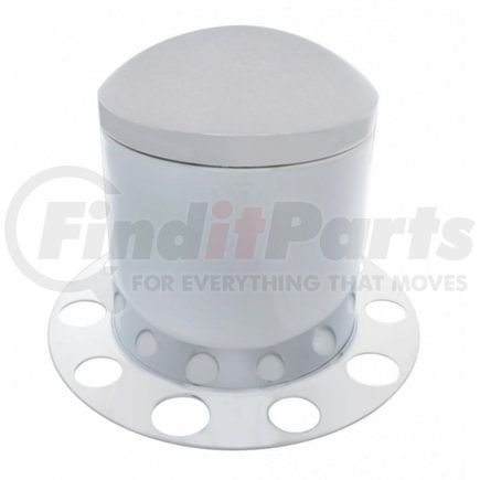 United Pacific 21212 Axle Hub Cover - Rear, Stainless, Dome, with 1.5" Nut Cover - Steel Wheel