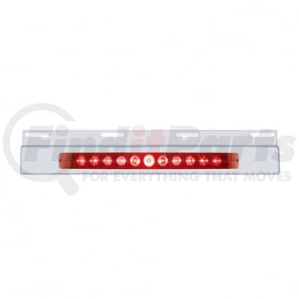 United Pacific 21422 Mud Flap Hanger - Mud Flap Plate, Top, Stainless, with 11 LED 17" Light Bar, Red LED/Red Lens