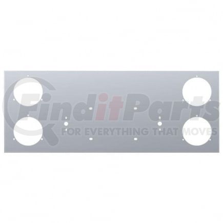 United Pacific 21475 Tail Light Panel - Stainless Steel, Rear Center, with Four 4" Light Cutouts