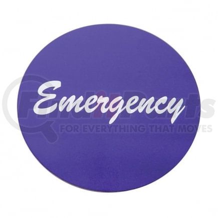 United Pacific 23010-4P Air Brake Control Valve Knob Sticker - "Emergency" Aluminum, Purple