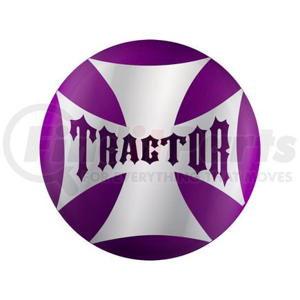 United Pacific 23222-2P Air Valve Knob Sticker - "Tractor" Maltese Cross, Purple