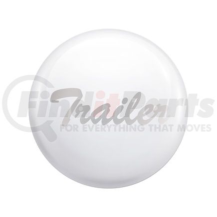 United Pacific 23229-1W Air Brake Valve Control Knob - White, "Trailer" Glossy Sticker, Chrome Lettering