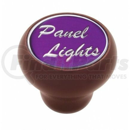 United Pacific 23545 Dash Knob - "Panel Lights" Wood Deluxe, Purple Glossy Sticker