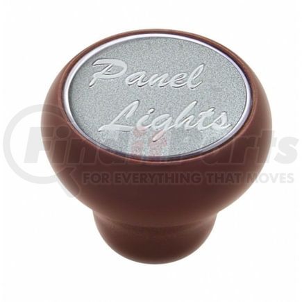 United Pacific 23547 Dash Knob - "Panel Lights" Wood Deluxe, Silver Glossy Sticker