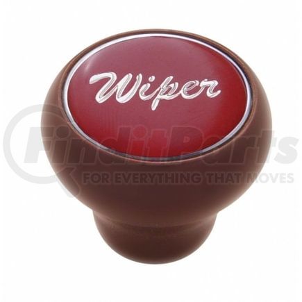 United Pacific 23558 Dash Knob - "Wiper" Wood Deluxe, Red Glossy Sticker