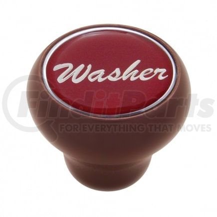 United Pacific 23552 Dash Knob - "Washer" Wood Deluxe, Red Glossy Sticker