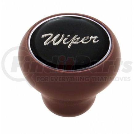 United Pacific 23554 Dash Knob - "Wiper" Wood Deluxe, Black Glossy Sticker