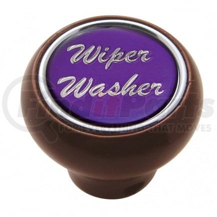 United Pacific 23563 Dash Knob - "Wiper/Washer" Wood Deluxe, Purple Glossy Sticker