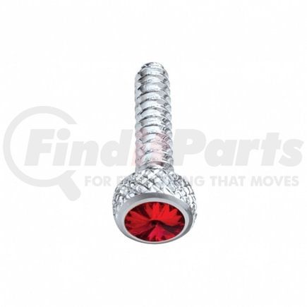 United Pacific 23843 Dash Panel Screw - 2-Pack, Chrome, Short, with Red Crystal, for Freightliner