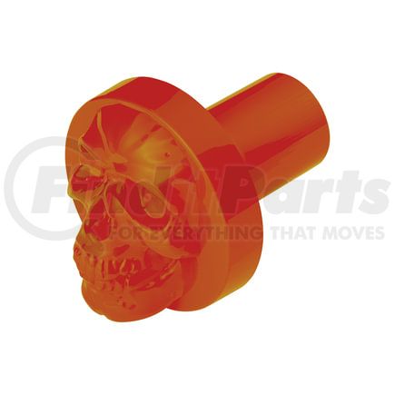 United Pacific 23921 Air Brake Valve Control Knob - Zinc Alloy, Skull Design, Screw-On, Cadmium Orange