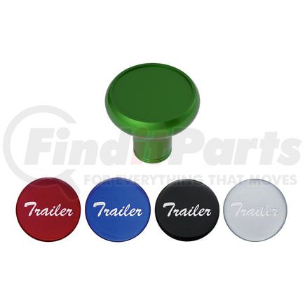 United Pacific 23937 Air Brake Valve Control Knob - Deluxe, Aluminum, Screw-On, with Multi-Color Glossy Trailer Sticker, Emerald Green