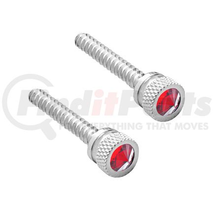 United Pacific 24056 Dash Panel Screw - Dash Screw, Chrome, Long, with Red Diamond, for Freightliner