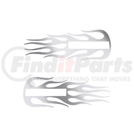 United Pacific 29118 Hood Emblem - Accent Flame, Stainless, for All Kenworth Models