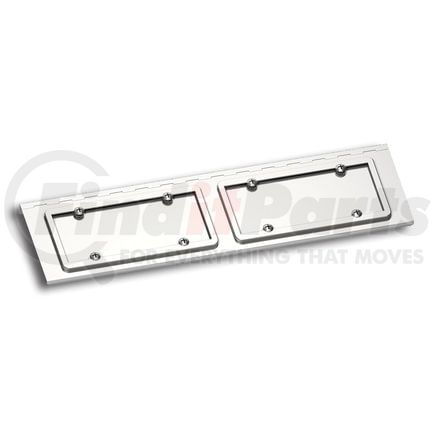 United Pacific 29131 License Plate Frame - 430 Stainless Steel, Dual License Plate/Swing Plate, for All Peterbilt Models