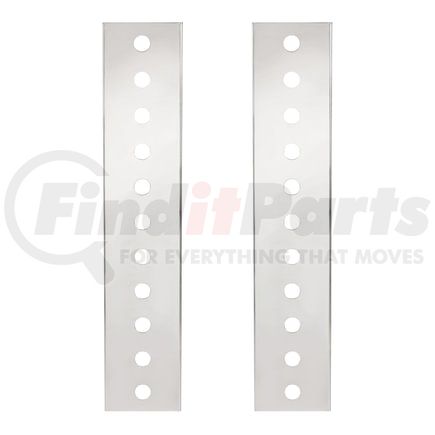 United Pacific 30069 Light Bar Bracket - Air Cleaner Bracket Only, Front, Stainless, 22 Mini Light Cut-Outs, for Peterbilt