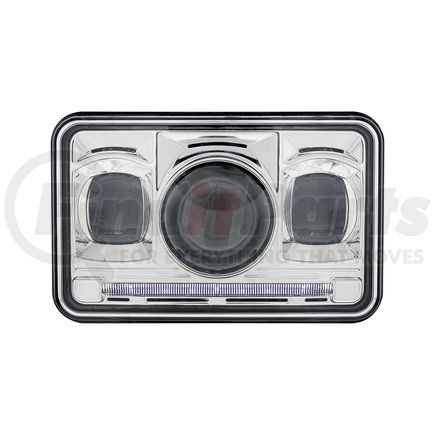 United Pacific 31274 Projection Headlight - 11 High Power LED, RH/LH, 4 x 6" Rectangle, Chrome Housing, Low Beam, with White LED Position Light