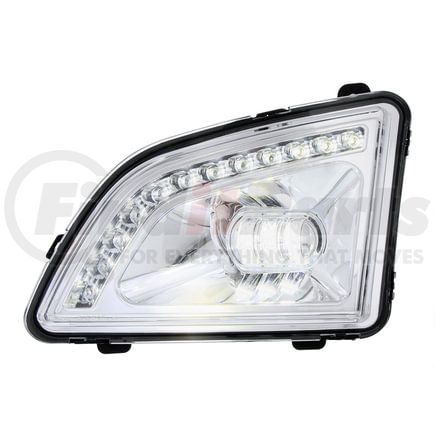 United Pacific 35857 Fog Light - Driver Side, 18 LED, Chrome, with Position Light, for 2018-2022 Volvo VNL