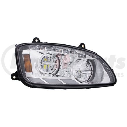 United Pacific 35880 Headlight Assembly - Passenger Side, Chrome, LED, with Sequential and Position Light Bar, For 2008-17 Kenworth T660