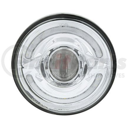 United Pacific 35888 ULTRALIT LED 5-3/4" Round High Beam Headlight with 60 LED Amber and White Light Bar