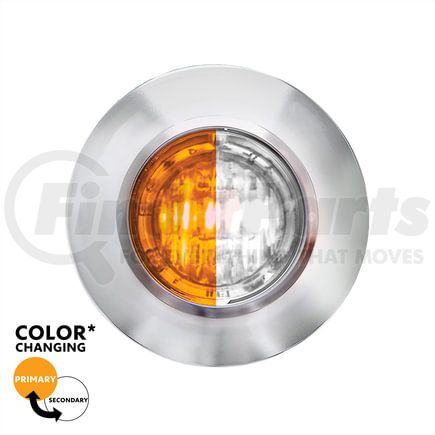 United Pacific 35932 Clearance Light - (2) Amber and White LED, Clear Lens, 3/4" Round, Mini, Double Fury