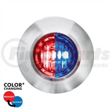 United Pacific 35933 Clearance Light - (2) LED, Red and Blue LED, Clear Lens, 3/4" Mini, Double Fury