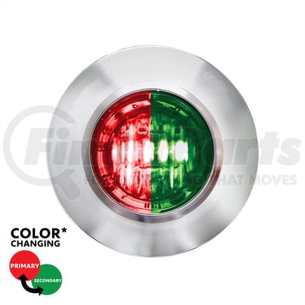 United Pacific 35934 Clearance Light - (2) Red and Green LED, Clear Lens, 3/4" Round, Mini, Double Fury