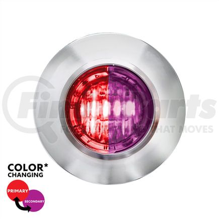 United Pacific 35935 Clearance Light - (2) Red and Purple LED, Clear Lens, 3/4" Round, Mini, Double Fury