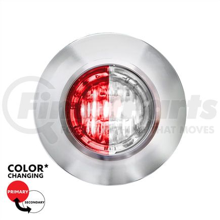 United Pacific 35936 Clearance Light - (2) Red and White LED, Clear Lens, 3/4" Round, Mini, Double Fury