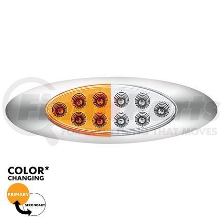 United Pacific 35959 Clearance Light - (10) Amber LED, White Lens, Oval, Double Fury Light