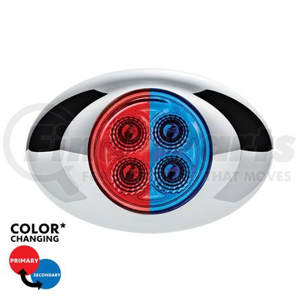 United Pacific 36031 Clearance Light - 4 LED, Red and Blue LED, Clear Lens, Double Fury